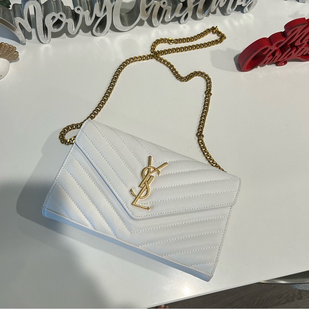 ‘YSL’ White Logo Crossbody